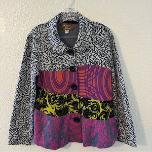 Multicolor Patterned Patchwork Women’s Jacket Shacket